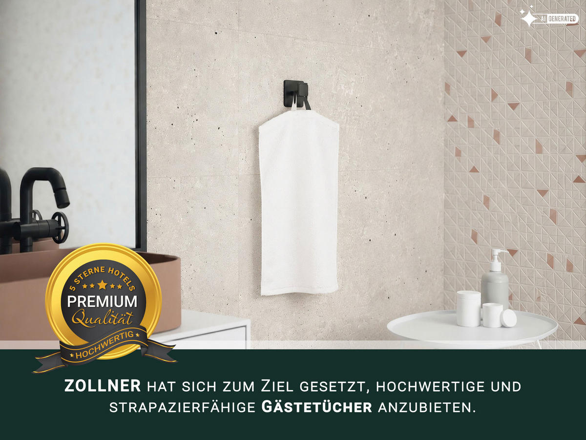GÄSTETÜCHER, 10er-Set, 30x50 cm, 100% Baumwolle, Weiß - Weiß, Textil (30/50cm) - Zollner
