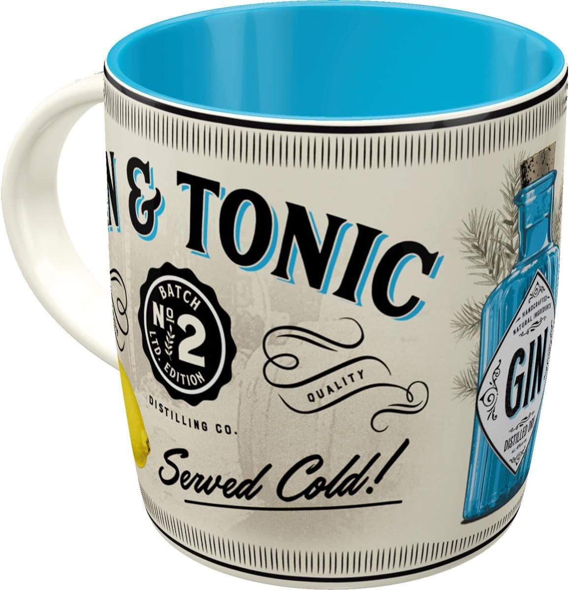 KAFFEETASSE 330 ml Gin & Tonic Served Cold - Multicolor, Keramik (0.33L) - Nostalgic-Art