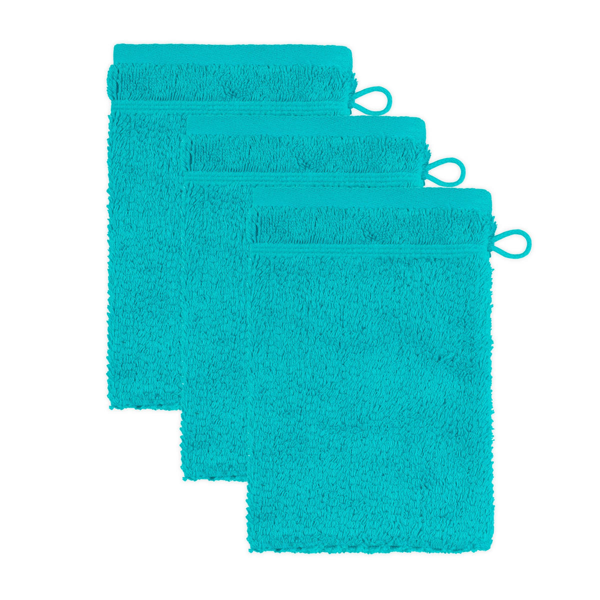WASCHHANDSCHUH PEARL 3ER PACK - Blau, Textil (15/20cm) - Möve for Frottana