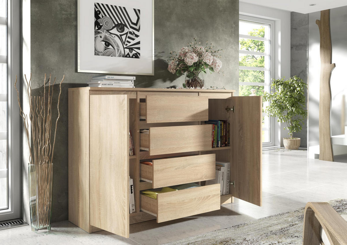 KOMMODE 120 Sonoma oak 120x39x101,5 cm - Sonoma Eiche, Holzwerkstoff (120/101.5/39cm) - Mobelsta