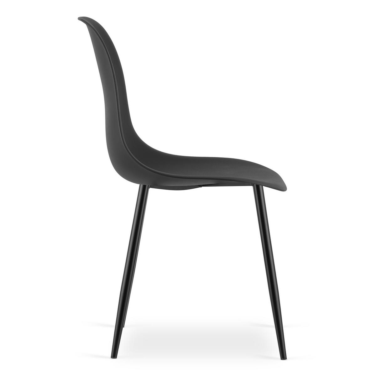 ESSZIMMERSTUHL 4-er Set KALEO schwarzer Sitz, schwarze Beine - Schwarz, Kunststoff (46/84/51cm) - Valora