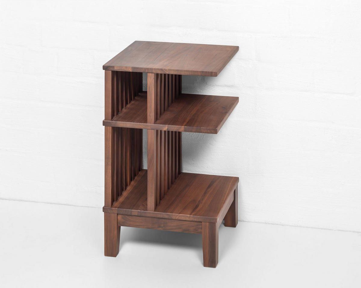 NACHTTISCH Celine, Natur massives Walnussholz - Braun, Holz (37.5/65/37.5cm) - WOODEK