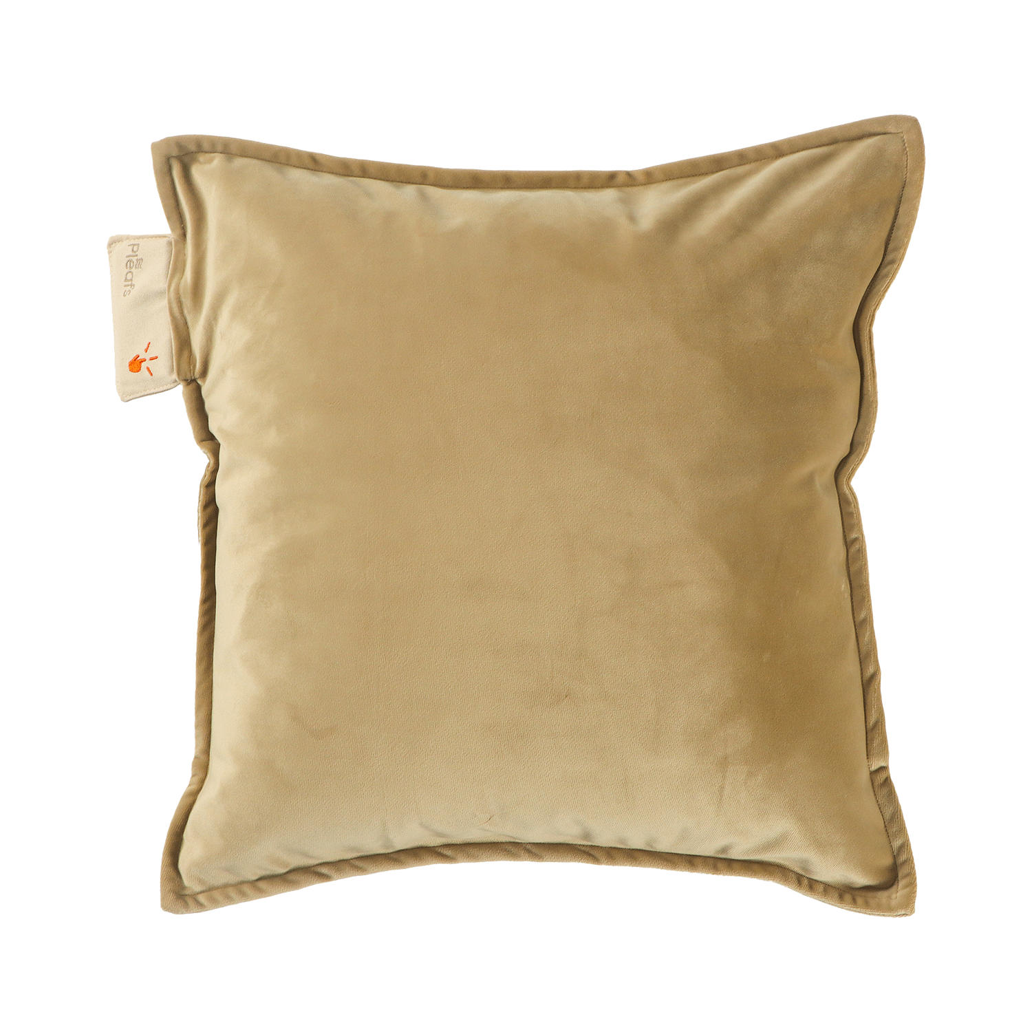 HEIZKISSEN Plush 45x45cm Crewel Tan - Beige, Textil (45/45cm) - Pleafs