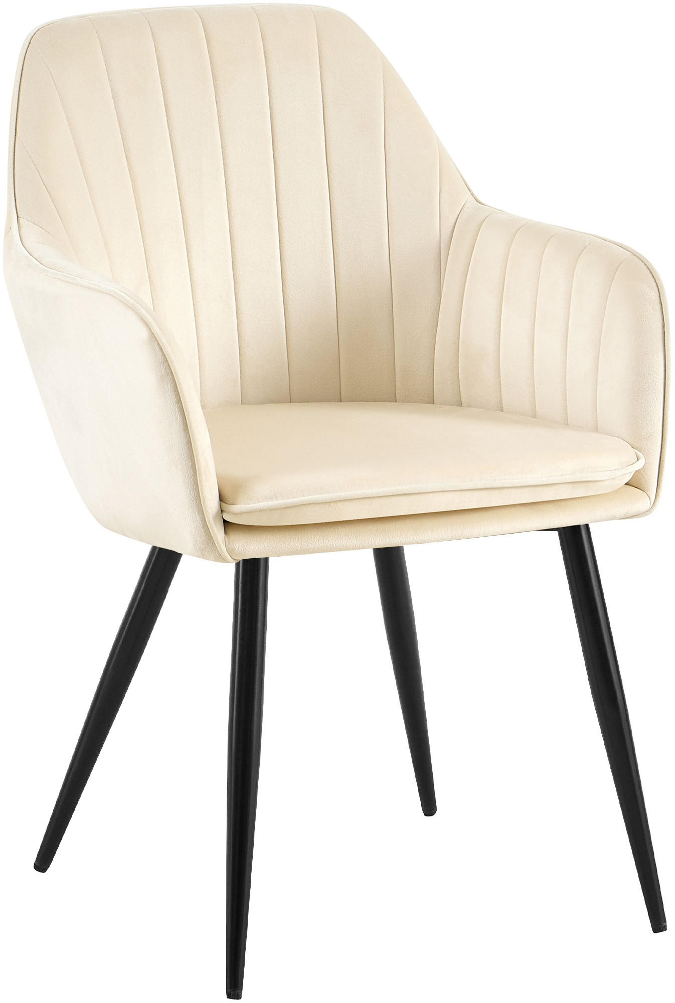 ARMLEHNENSTUHL Metall Creme - Creme/Schwarz, Metall (60/57/86cm) - CLP