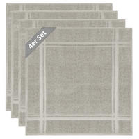 FROTTEE Küchenhandtücher 50x50 cm, 4er Set, Kiesel Grau - Sandfarben, Textil (50/50cm) - Lashuma