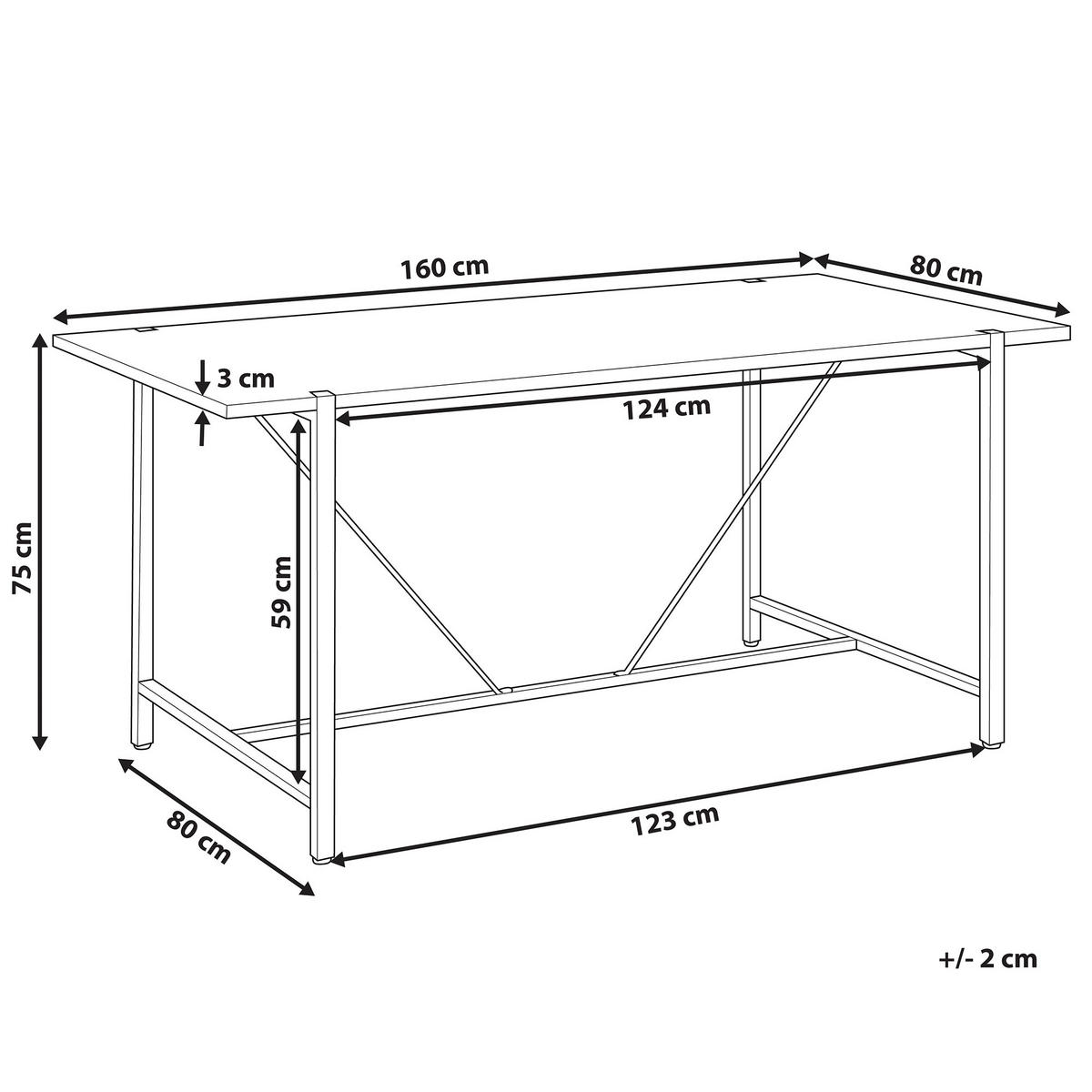 ESSTISCH 160/80/75 cm Dunkelbraun, Schwarz Rechteckig Saritas - Dunkelbraun, Holzwerkstoff (160/80/75cm) - Beliani