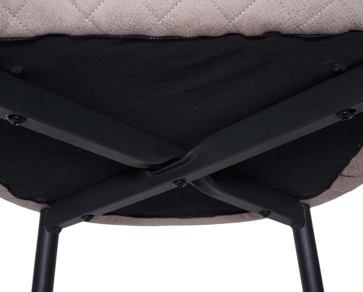 BARHOCKER mit Lehne Sitzhöhe 75cm Vintage Metall Fußablage Stoff/Textil Grau - Grau, Textil/Metall (47/105/47cm) - PROREGAL