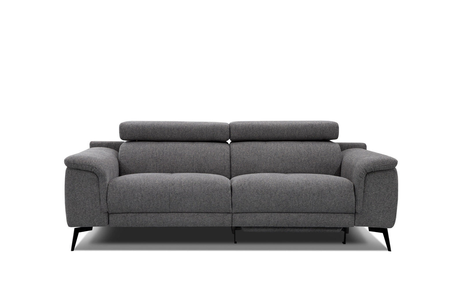 RELAXSOFA FIERO 3-Sitzer mit 1 Relaxfunktion, dunkelgrau - Dunkelgrau/Schwarz, Holzwerkstoff/Textil (212/82/103cm) - Courtois Laville
