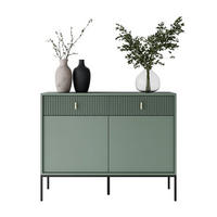 KOMMODE MIDNIGHT 2D2S mit zwei Schubladen auf Gestell grün - Schwarz/Grün, Holzwerkstoff (104/82.5/39cm) - Lookway