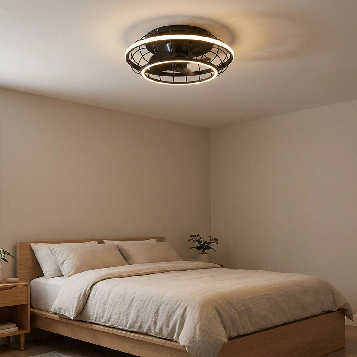 LED DECKENLEUCHTE LEONHARD Schwarz Kunststoff - Schwarz, Metall (50/50/18cm) - Globo Lighting