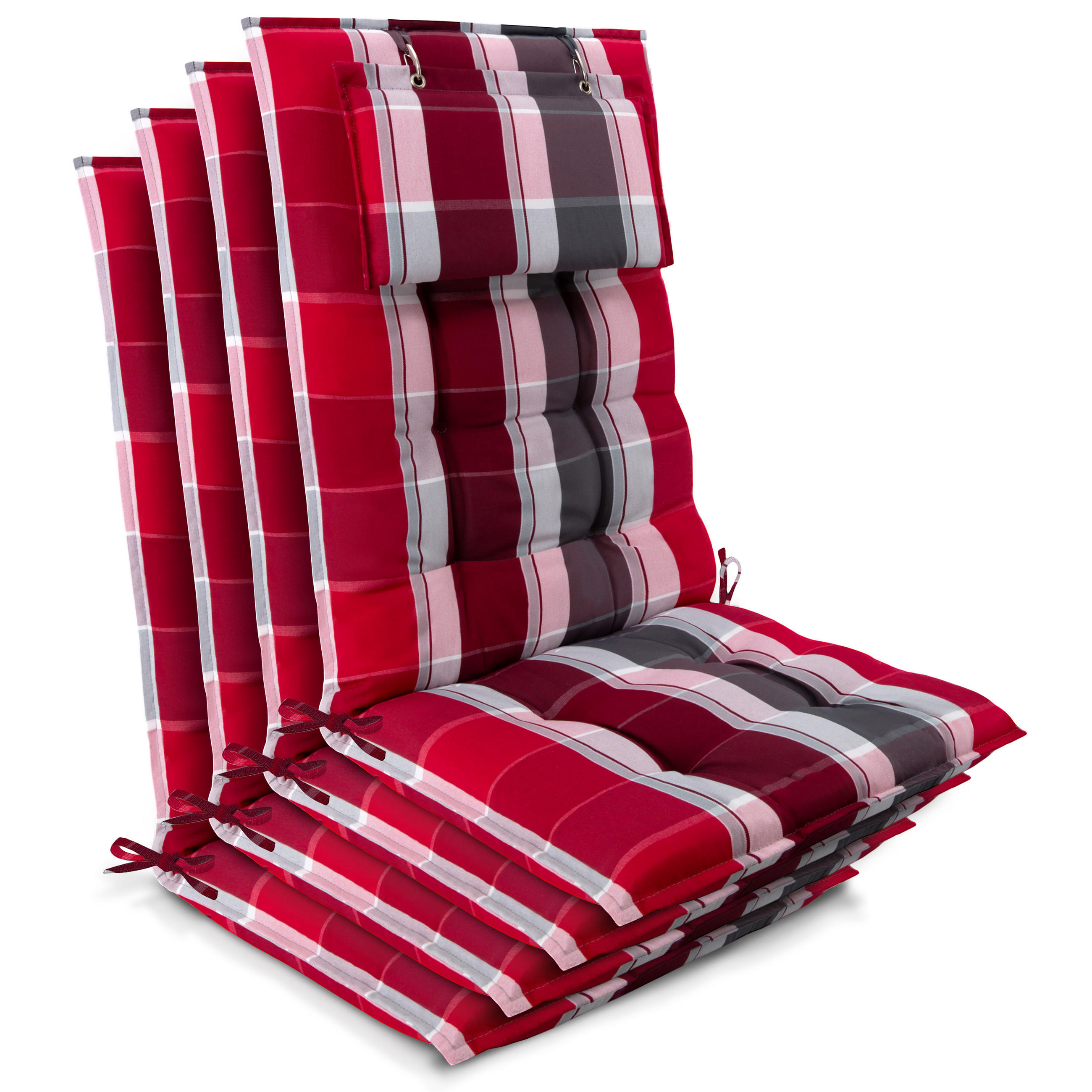 HOCHLEHNER Sun-HL 119x50x8cm Rot-Gestreift (4tlg) - Rot, Textil (50/120cm) - Beautissu 