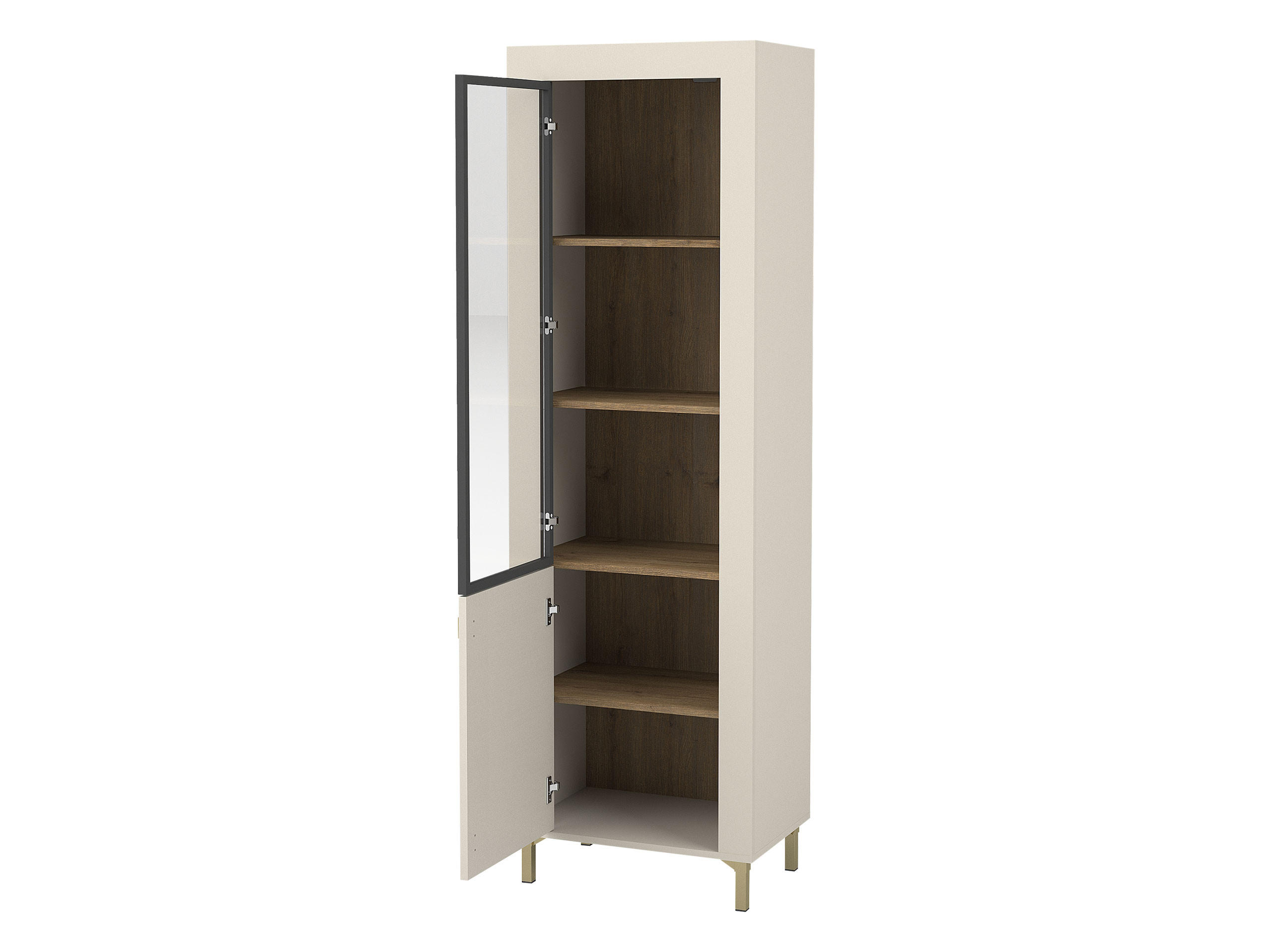 Thumbnail - Mirjan24 Vitrine, Weiß, Holzwerkstoff, Rechteckig, 60x194x40 cm, Wohnzimmer, Wohnwände, Vitrinenschränke