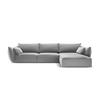 ECKSOFA rechts Kaelle aus Samt grau 4 Sitzplätze - Grau, Textil (171/308cm) - Micadoni