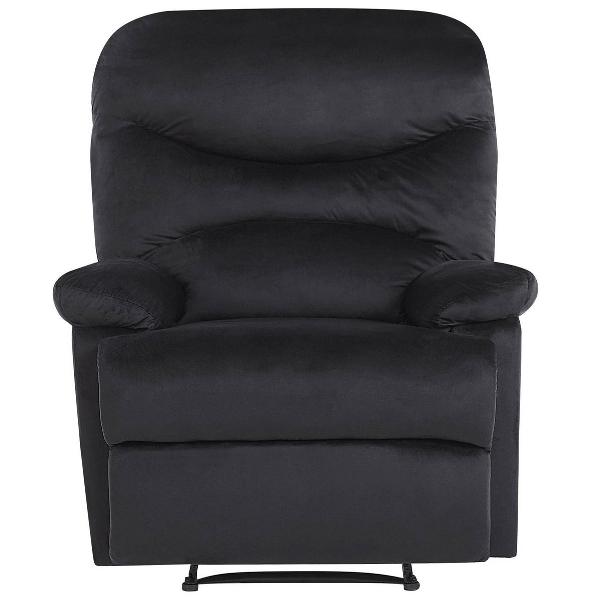 SESSEL Samtstoff schwarz verstellbar Eslov - Schwarz, Textil (85/103/90cm) - Beliani