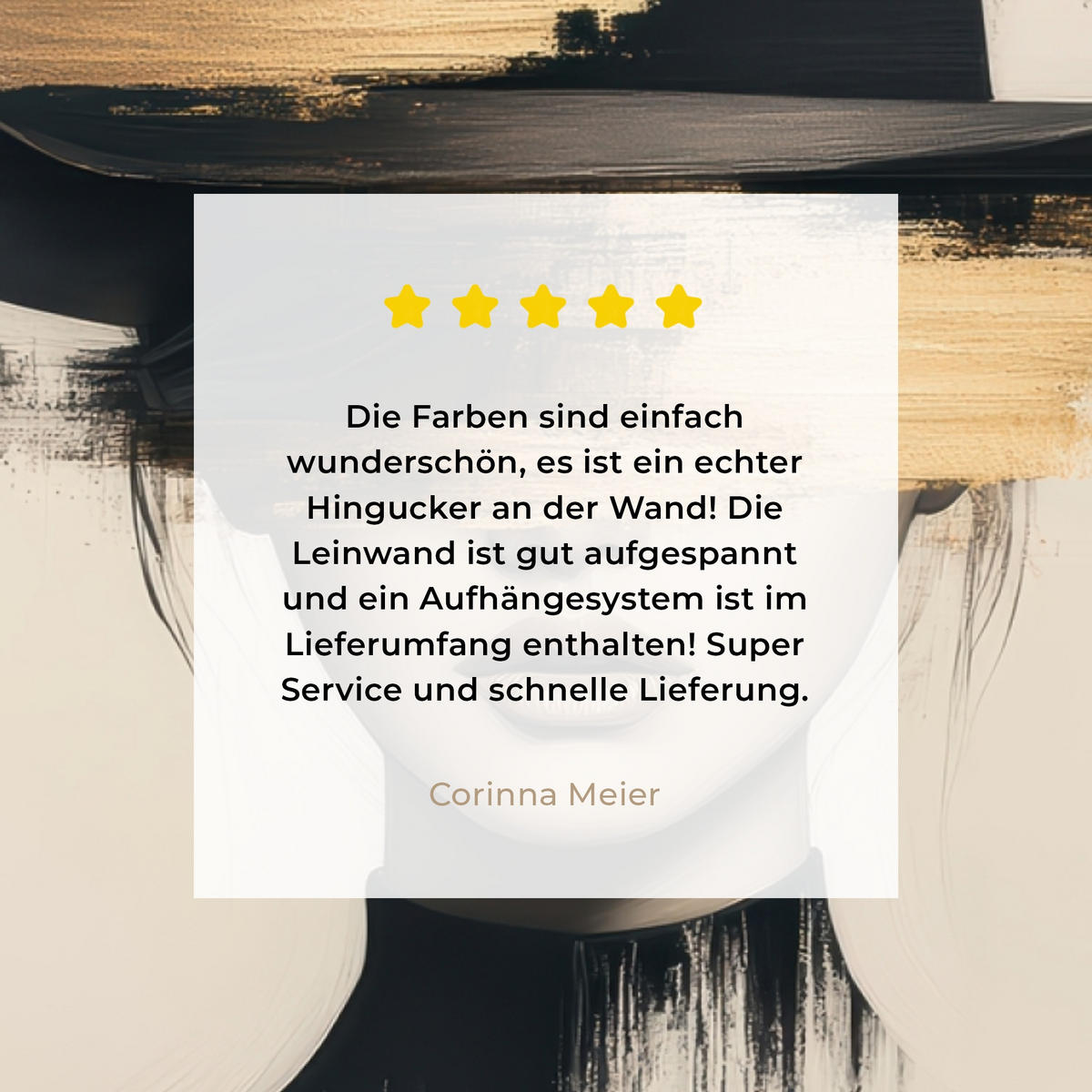 LEINWANDBILD Frau - Hut - Farbe Wandbild 40x30 cm - Goldfarben, Textil (40/30cm) - MuchoWow