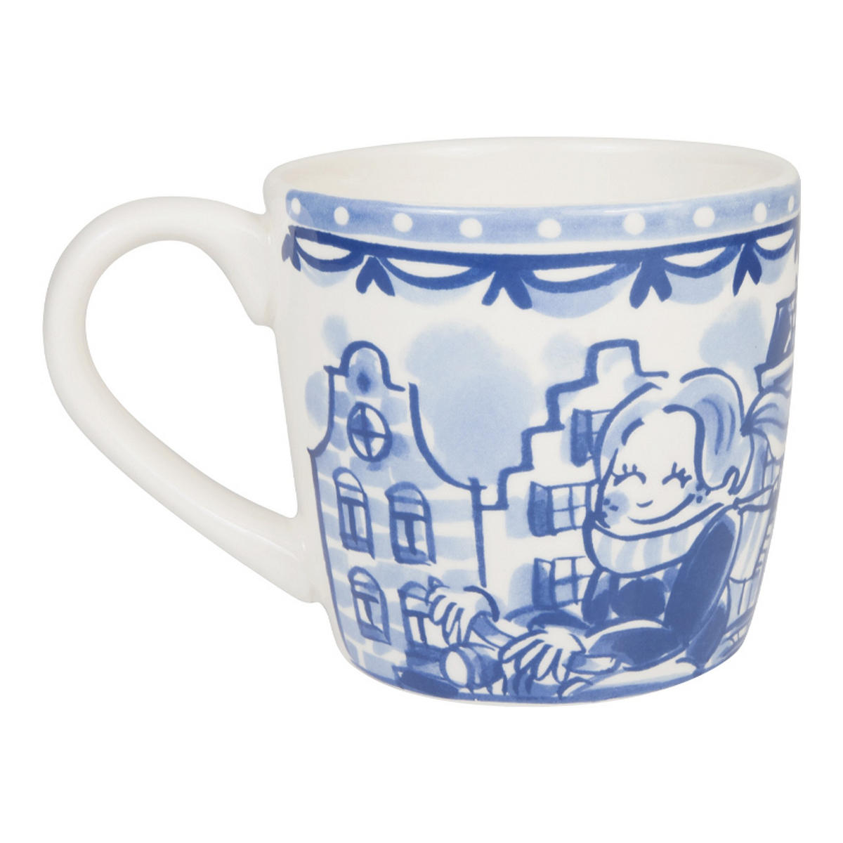 CAPPUCCINO-BECHER Kanäle & Tulpen in Blau - 500 ml - Blau, Keramik (0.5L) - Blond Amsterdam