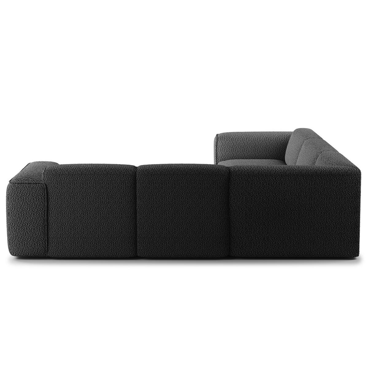 ECKSOFA mit Rundecke - Anthrazit/Schwarz, Kunststoff/Textil (325/260cm) - home24