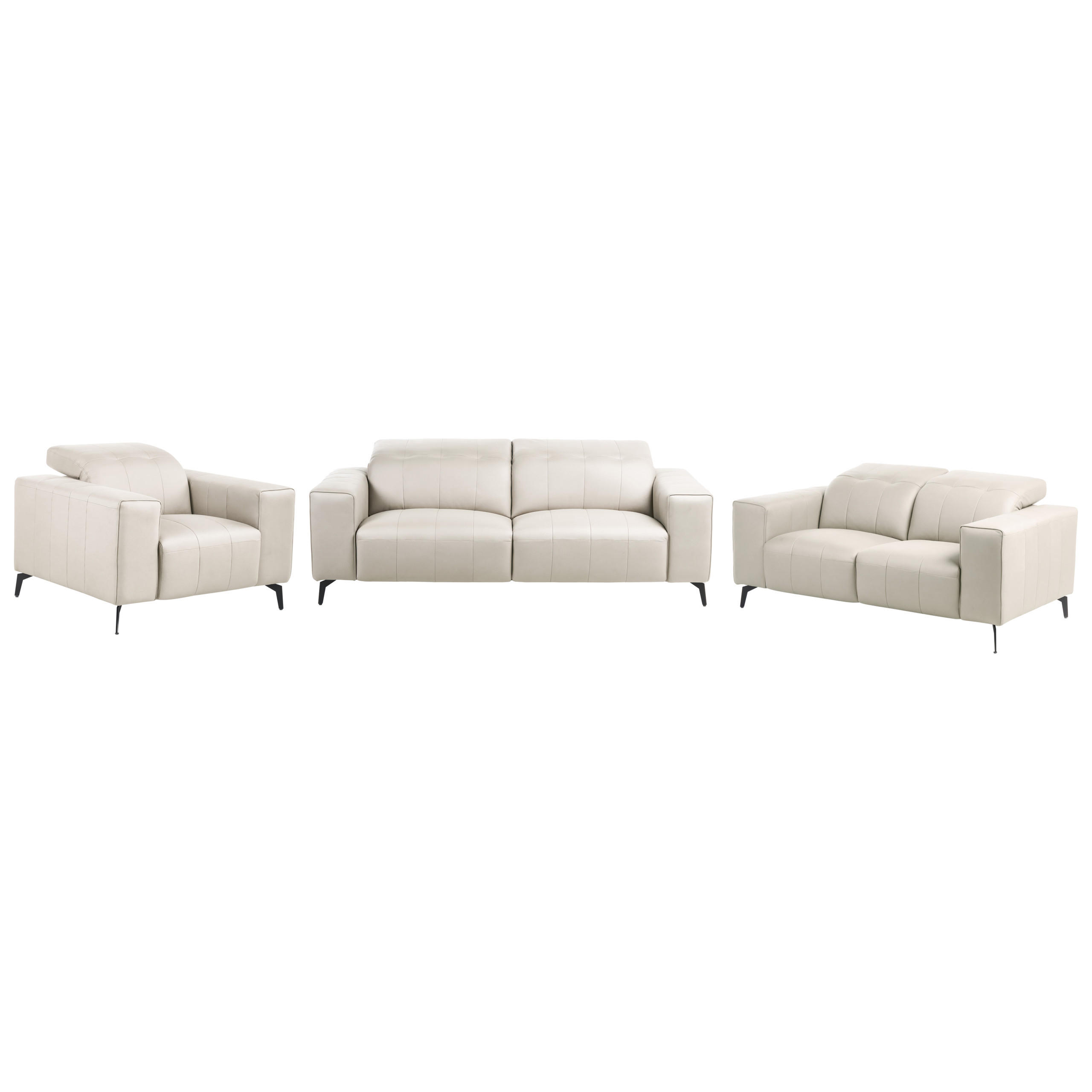 Beliani Sofa-Set Beige, Schwarz 210x80x102 cm