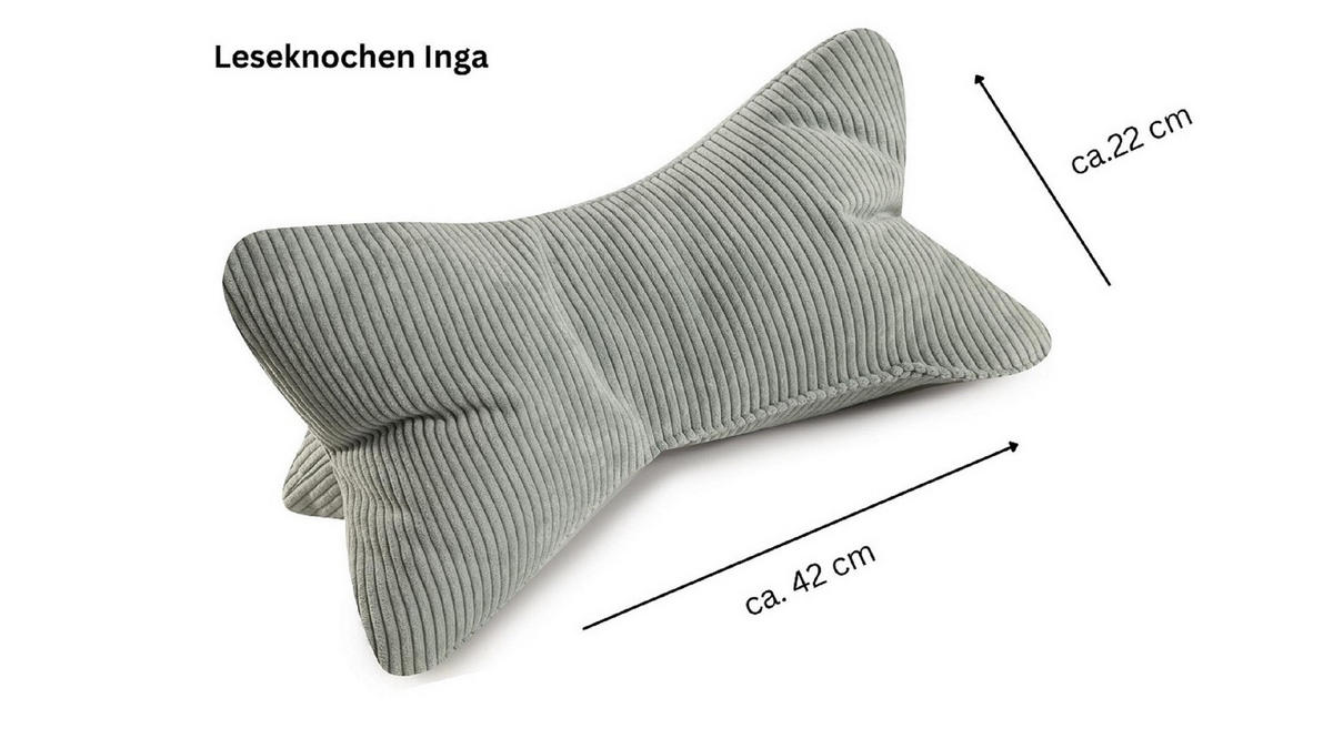 KISSEN Leseknochen Inga mint - Mintgrün, Textil (22/42cm) - Magma Heimtexx