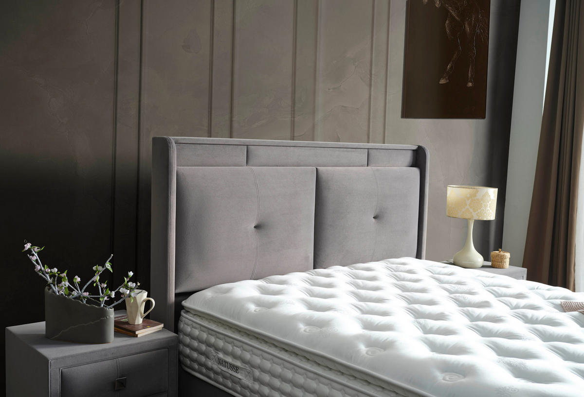 POLSTERBETT-SET Air Comfort 180x200 Grau - Bett inkl. Matratze - Grau, Metall (180/200cm) - Villa Möbel