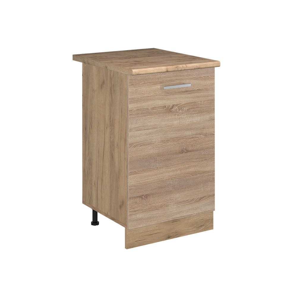 SPODNÍ SKŘÍŇKA KUCHYŇSKÉ LINKY R-Line, Sonoma/Zlatý mocný dub, 50 cm pracovná doska Dub Goldkraft - Sonoma dub/barva dubu, kompozitní dřevo (50/81.6/60cm) - Vicco