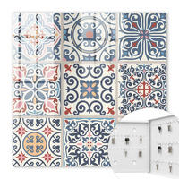 SCHLÜSSELBOX Weiß 30x30 cm – Türöffnung nach rechts - Mosaikmuster - Blau, Metall (30/30/5cm) - TULUP