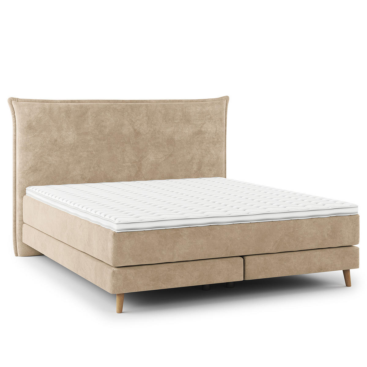 BOXSPRINGBETT - Klassisch - Beige, Holz (180/200cm) - home24