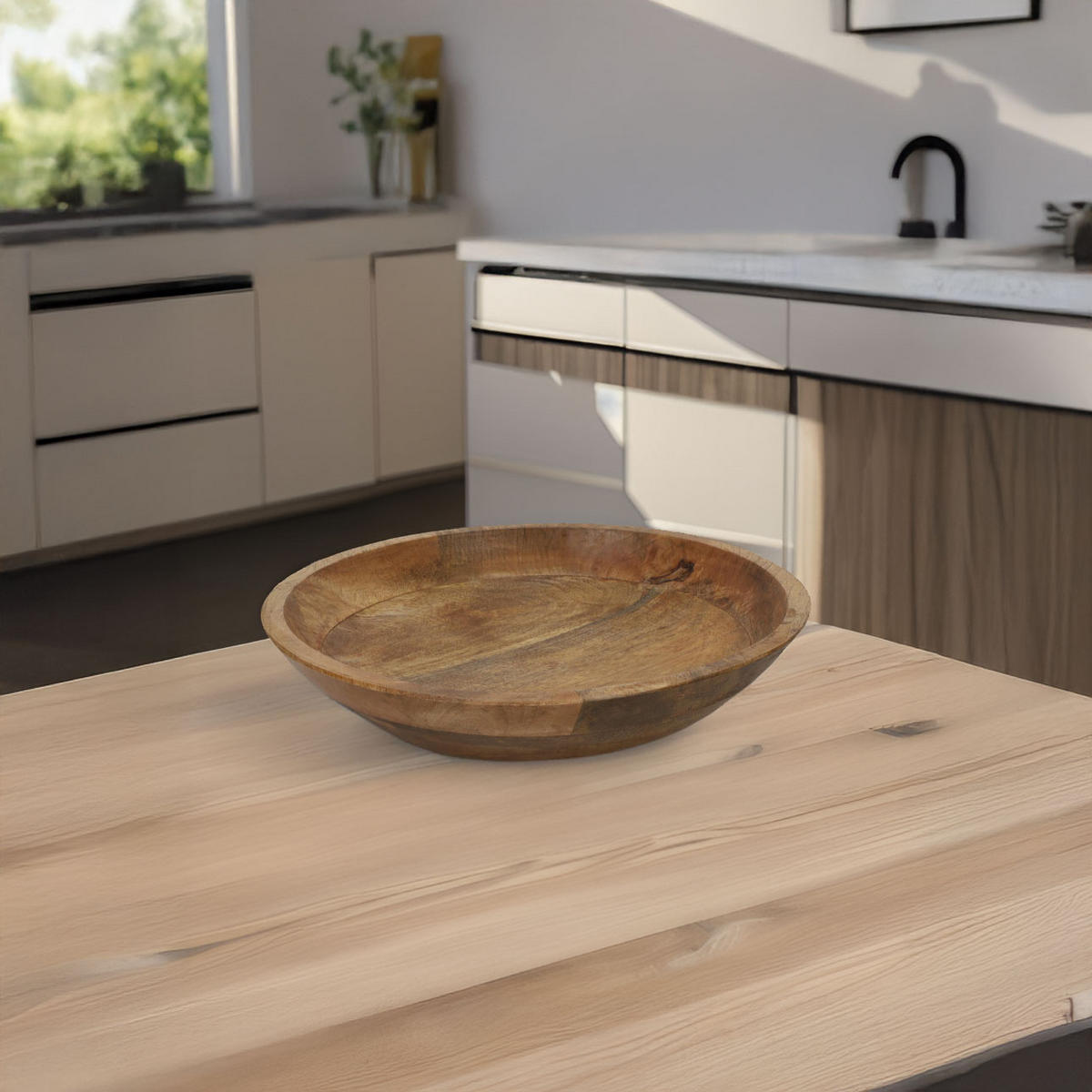 DEKOSCHÜSSEL aus Mangoholz Braun 40/40/7 cm - Braun, Holz (40/7cm) - Excellent Houseware