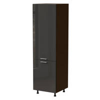 VORRATSSCHRANK Essen D14/DP/60/207 Graphit Hochglanz / Lava Matt 60 / 59 / 207cm - Dunkelgrau/Graphitfarben, Holz/Holzwerkstoff (60/207/59cm) - Feldmann-Wohnen