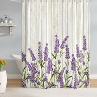 DUSCHVORHANG floral Lavendel Muster - Lila, Textil (180/180cm) - MCBOSON