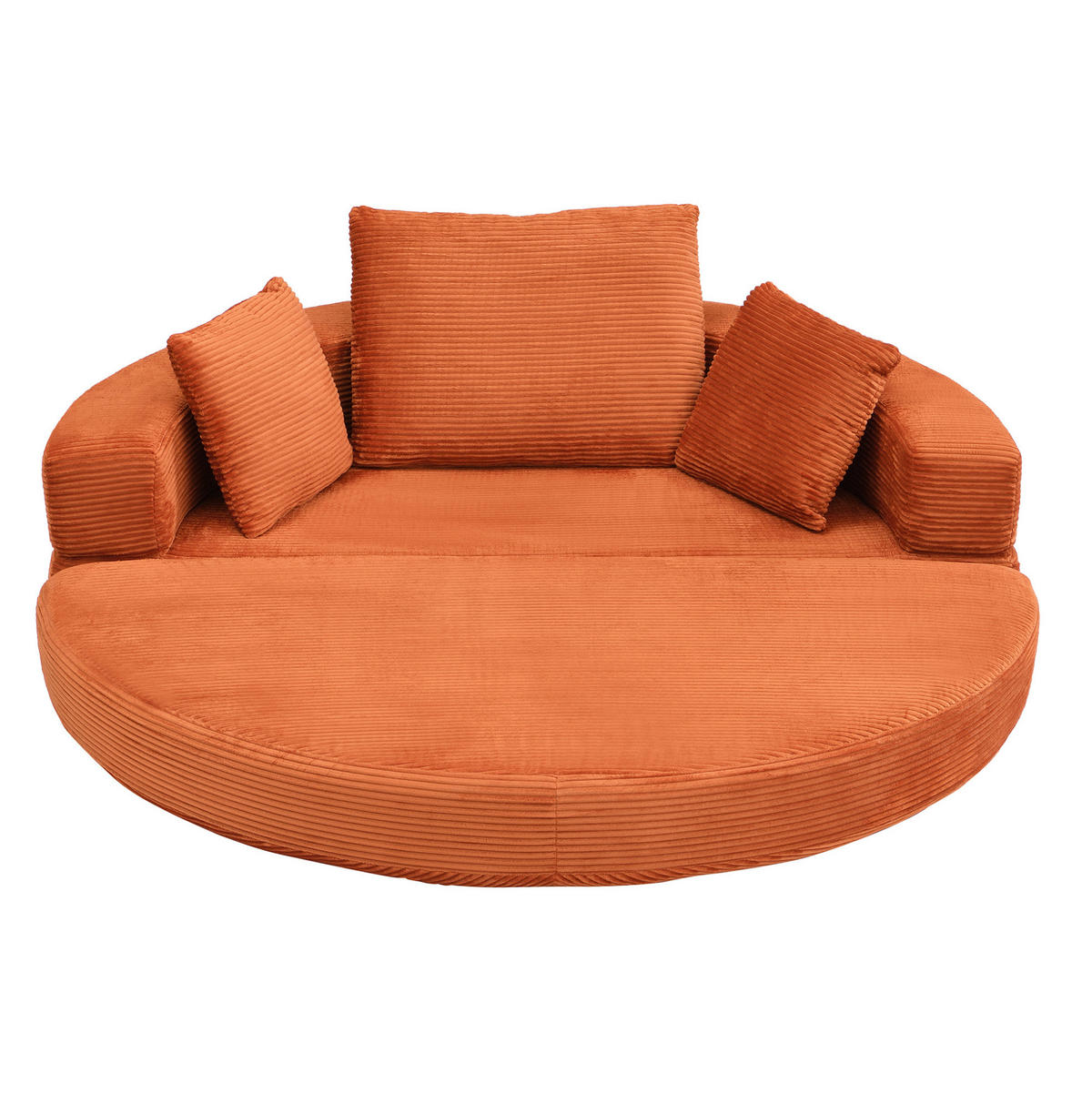 SCHLAFSOFA 2-in-1 173x176 cm Cord Orange mit 3 Kissen - Orange, Kunststoff (176/40/173cm) - Meubliv