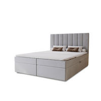 BOXBETT Nero mit 2 Bettkästen, 120x200, Grau, Velourstoff, Doppelbett mit Bonell-Matratze - Grau, Holz/Kunststoff (120/200cm) - Marpur