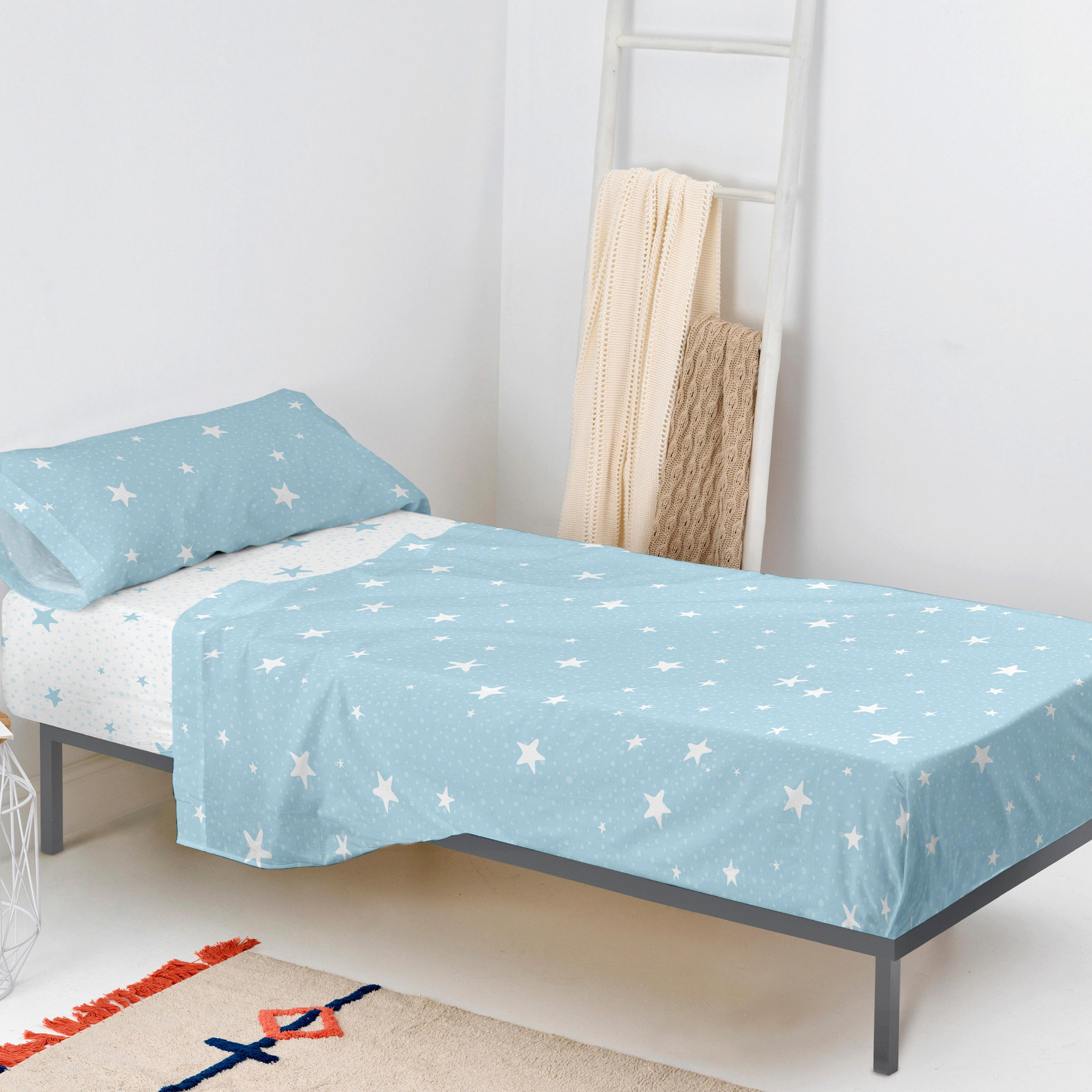 BETTWÄSCHE 2er-Set teiliges little star 180x270 cm blau - Blau, Textil (180/270cm) - Happy Friday