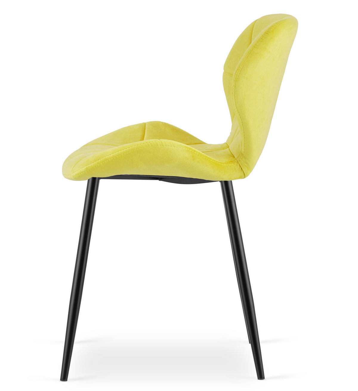 STUHL Gelb 46x53 cm MANGO Samtbezug - Gelb, Kunststoff (46/46/53cm)