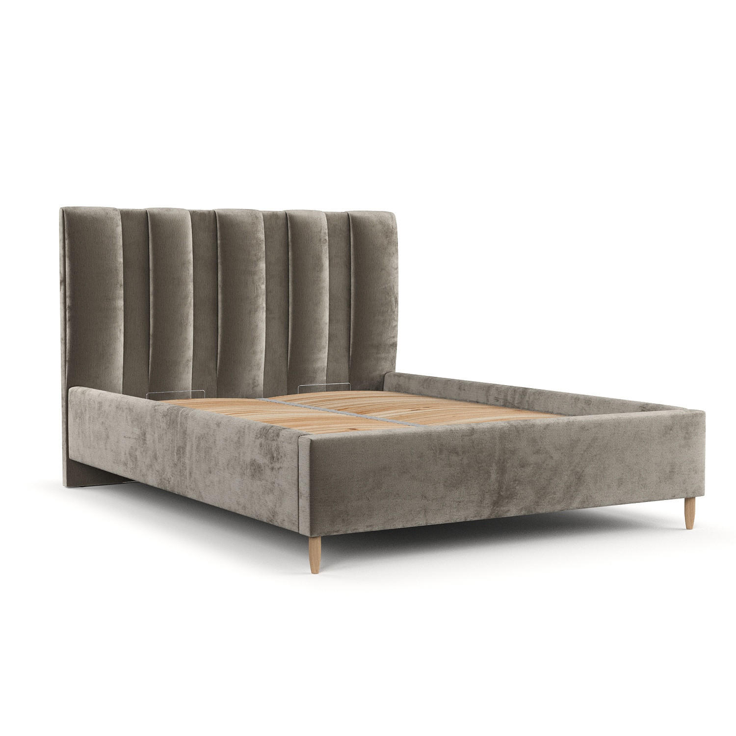 POLSTERBETT Loom 180/200 cm Beige im Lotta Stoff - Beige/Naturfarben, Holz/Holzwerkstoff (180/200cm) - AltaBeds