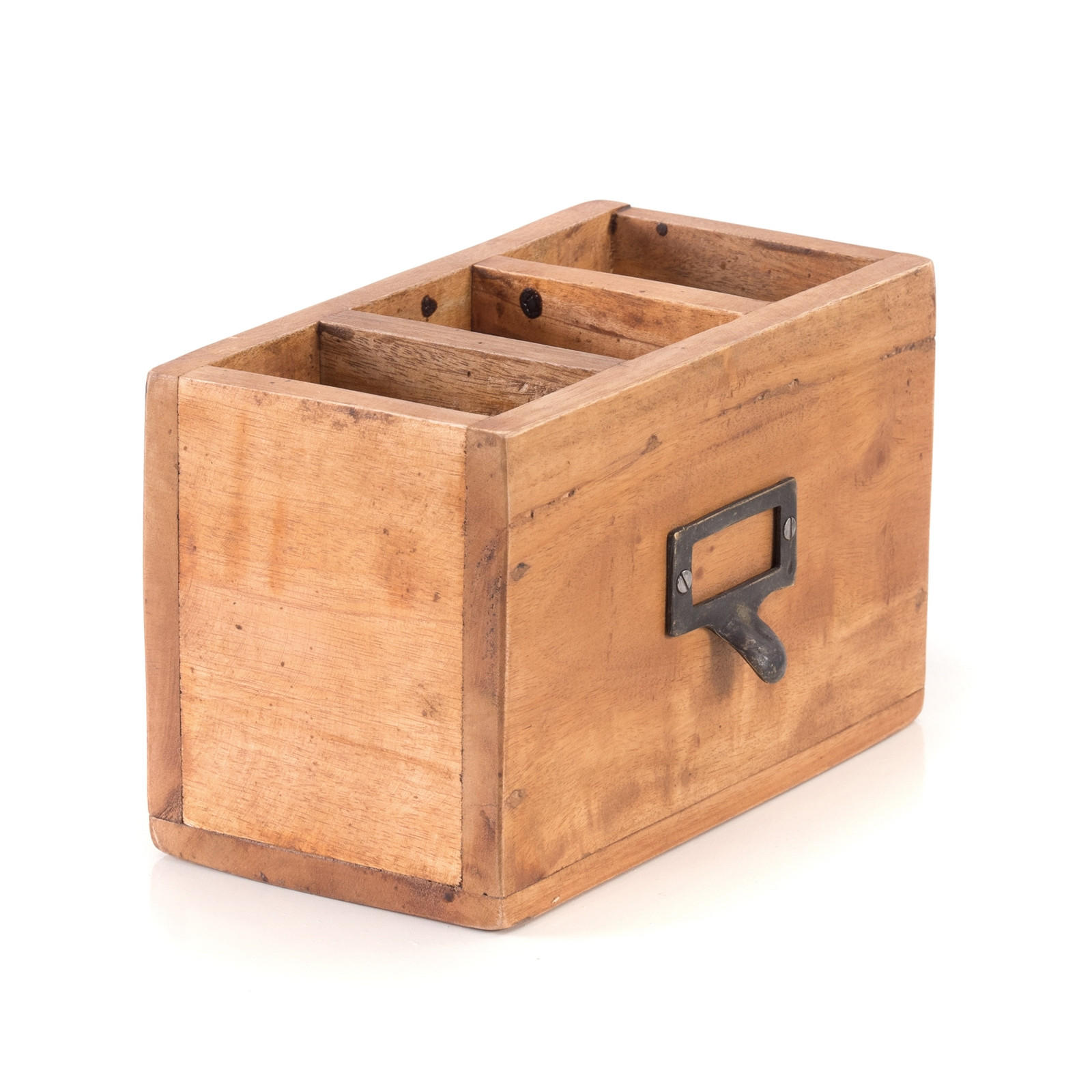 STIFTEHALTER-BOX Vintage 19 Mahagoni 08 honigfarben gewachst - Honig, Holz (10/19/12cm) - DESIGN DELIGHTS