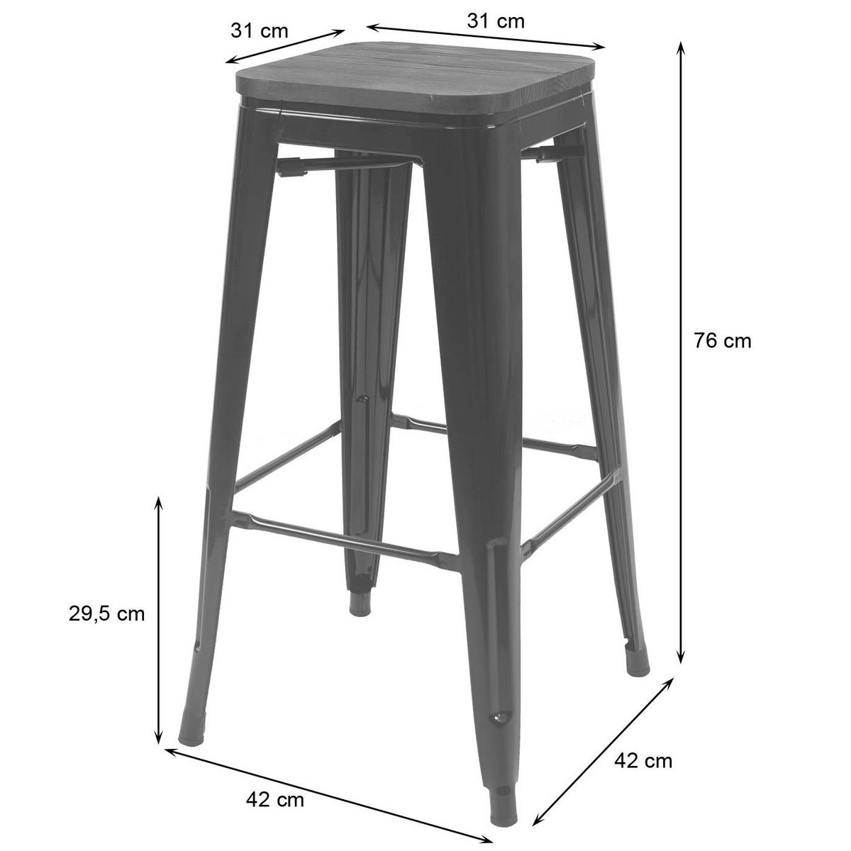 BARHOCKER Grün 4er-Set - Grün, Holz (42/76/42cm) - MCW