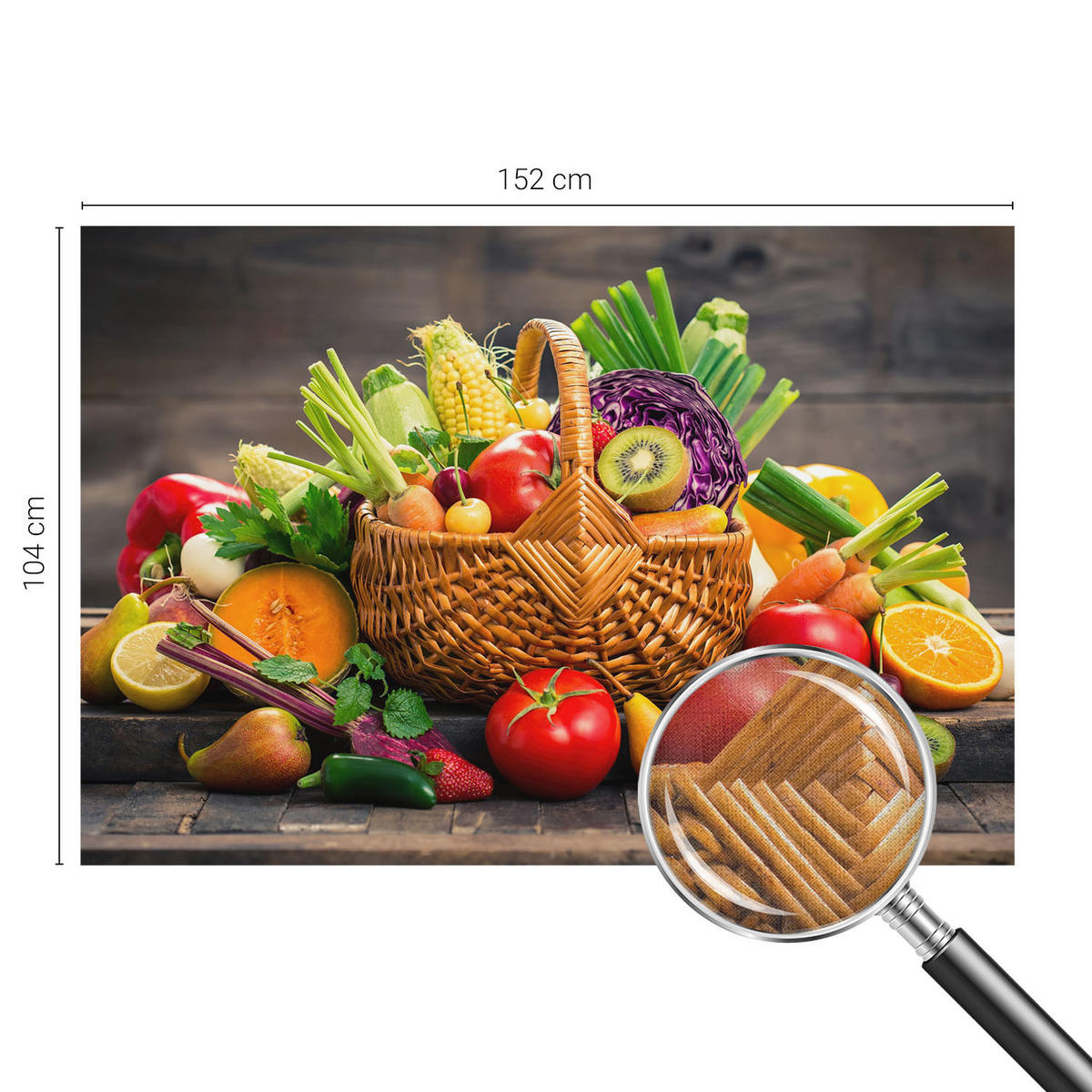 FOTOTAPETE 152x104 cm - Fruchtige Fülle - Schwarz, Textil (152/104cm) - Wallfluent