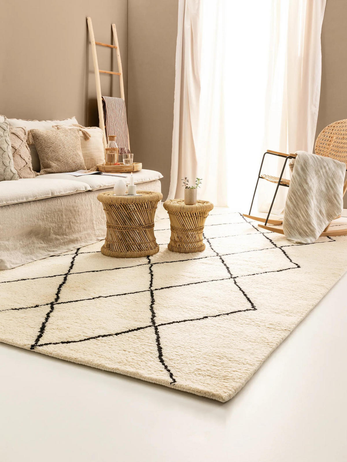 WOLLTEPPICH Berber Cream 120x170 cm - Creme, Textil (120/170cm) - benuta Pure