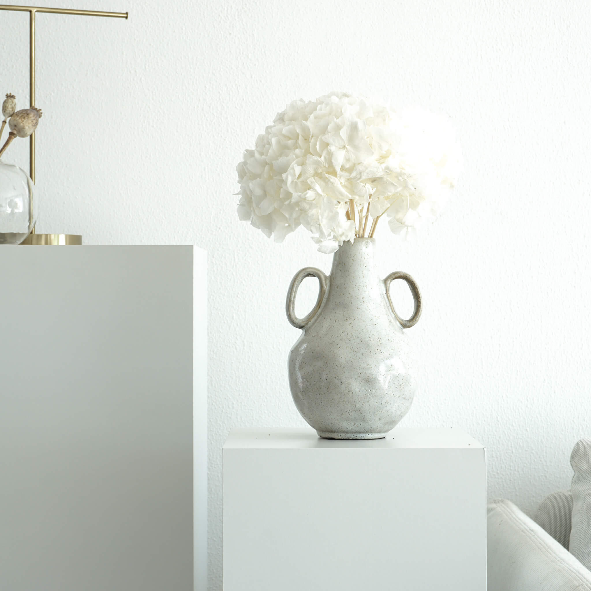 TROCKENBLUMEN Hortensie Weiß - Weiß, Naturmaterialien (35cm) - Lykke & You