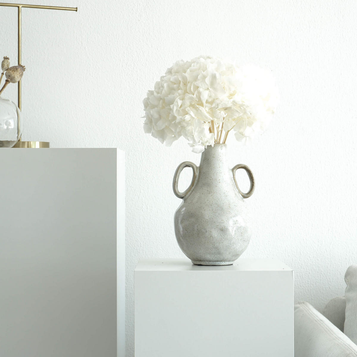 TROCKENBLUMEN Hortensie Weiß - Weiß, Naturmaterialien (35cm) - Lykke & You