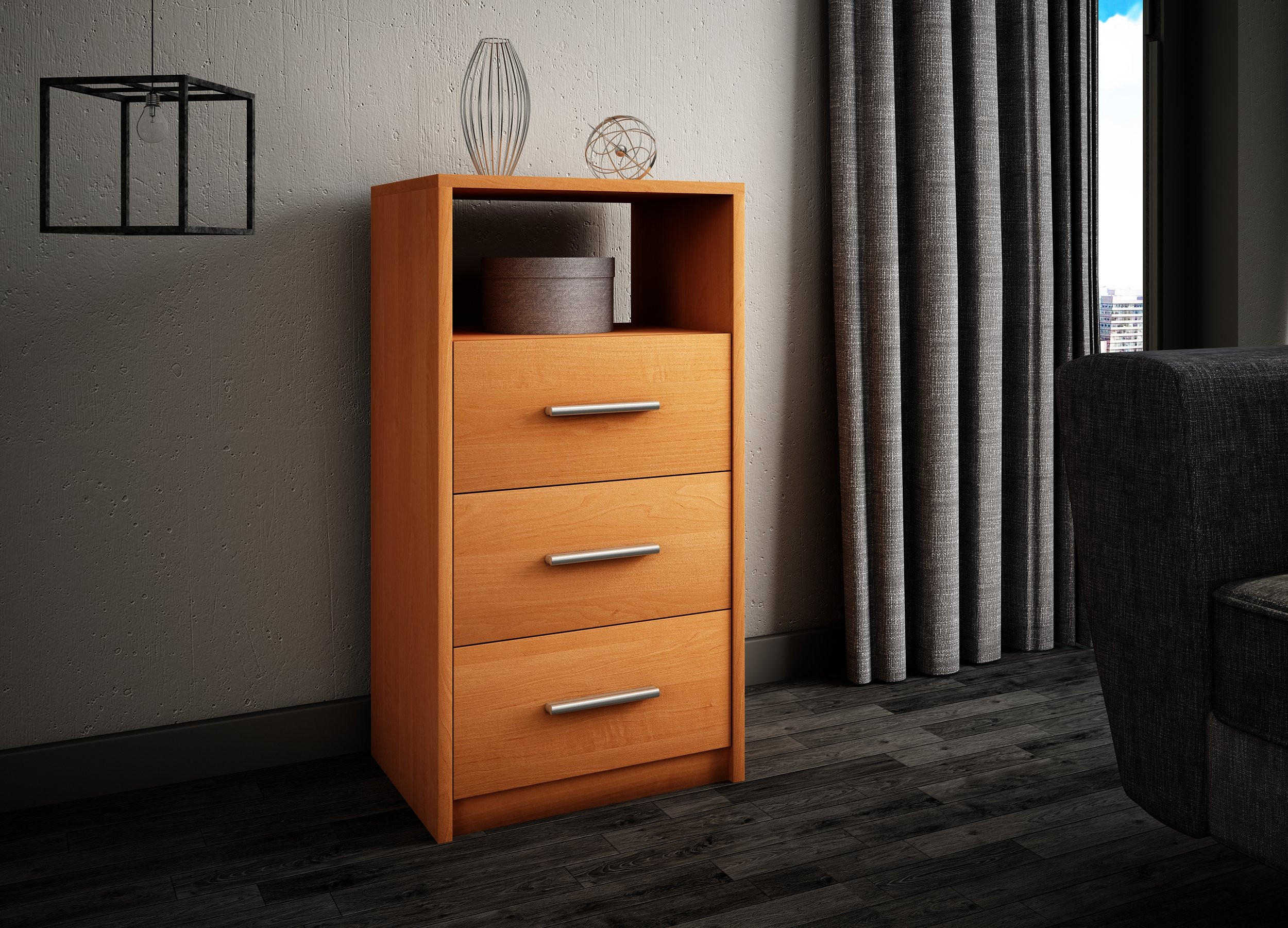 KOMMODE 3SO Erle 40/35/75 cm - Erlefarben, Holzwerkstoff (40/75/35cm) - Matkam Möbel