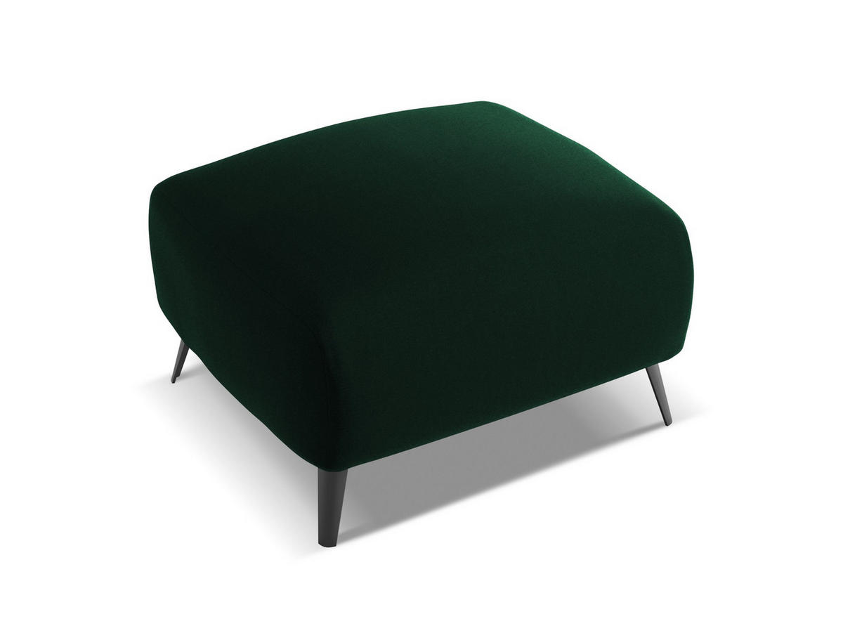 POUF Samt Stoff Grün - Dunkelgrün/Schwarz, Textil/Metall (65/44/65cm) - Makamii