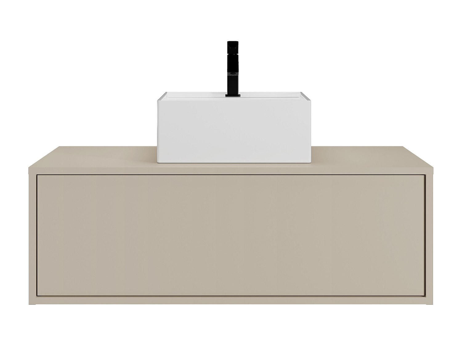 EINZELWASCHTISCH - 94 cm x 47 cm - Holz, Platte - Beige - TEANA - Beige, Holz (94/32/47cm) - Vente-Unique