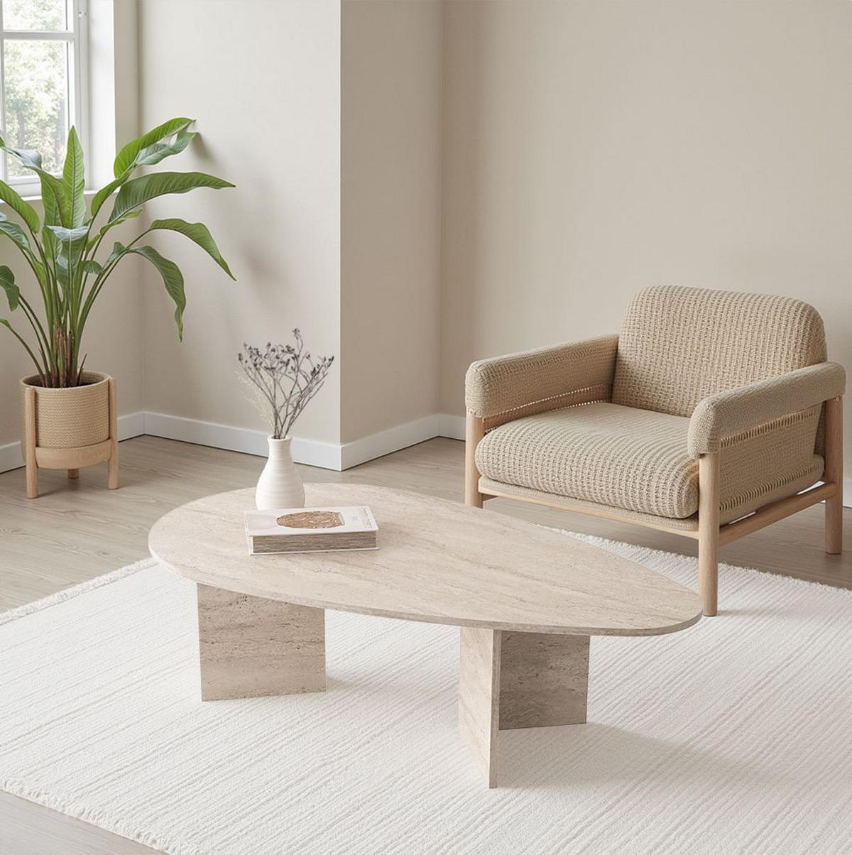 COUCHTISCH flap beige - Beige, Holz (139/79/42cm) - Habitat Garten