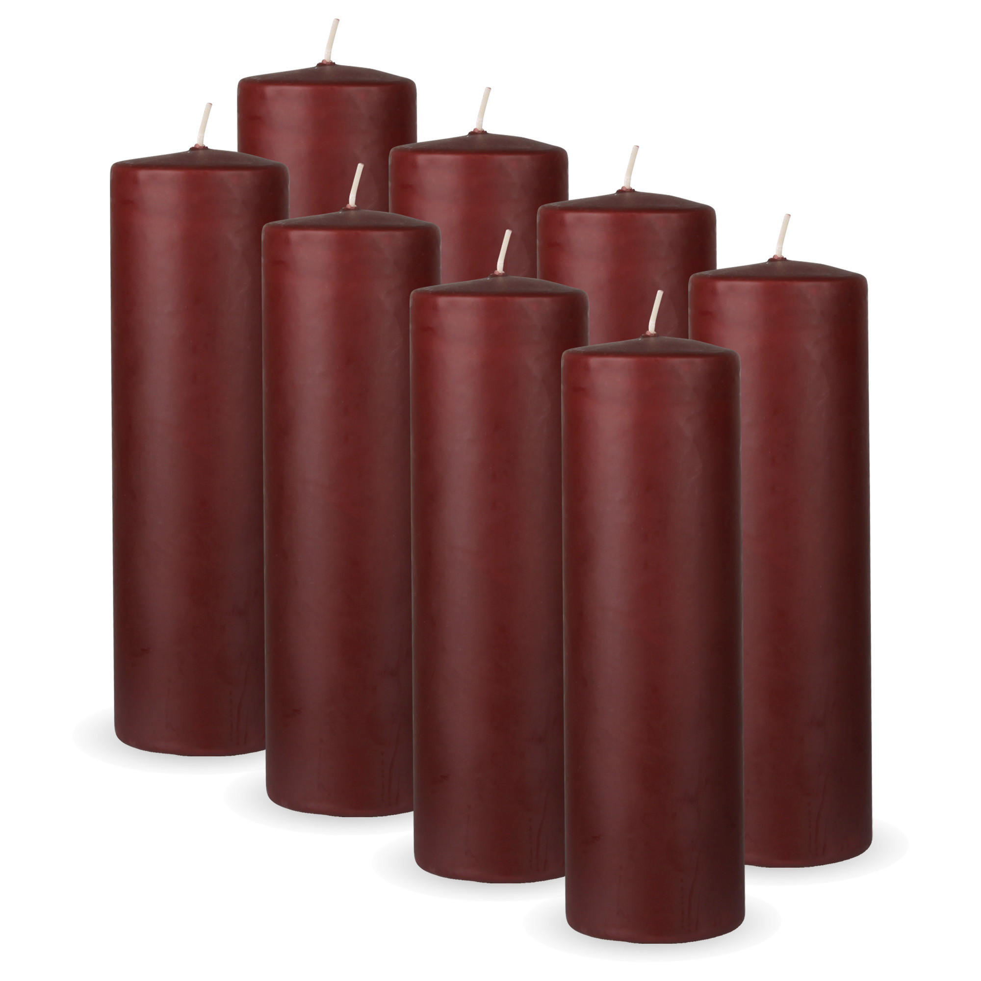 STUMPENKERZEN 8er Pack "Braun", Größe Ø7cm x Höhe: 20 cm - Braun, Naturmaterialien (7/20cm) - Bestlivings