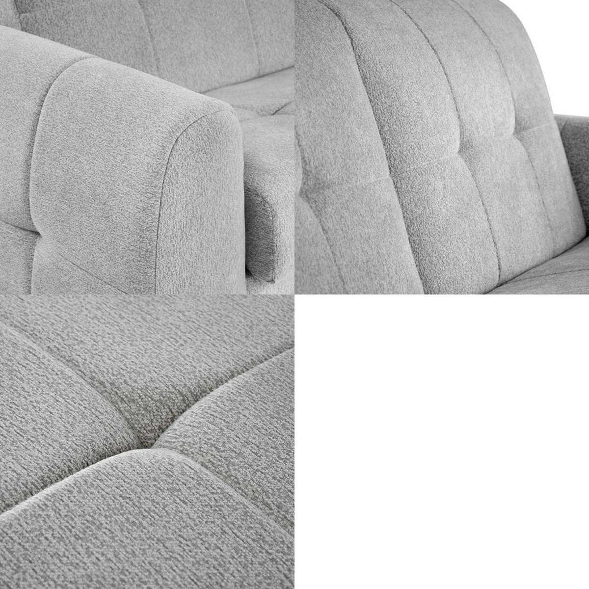 SCHLAFSOFA Pireus mit italienischem Gestell, 180x200, Hellgrau - Hellgrau/Schwarz, Textil (250/90/100cm) - Beautysofa