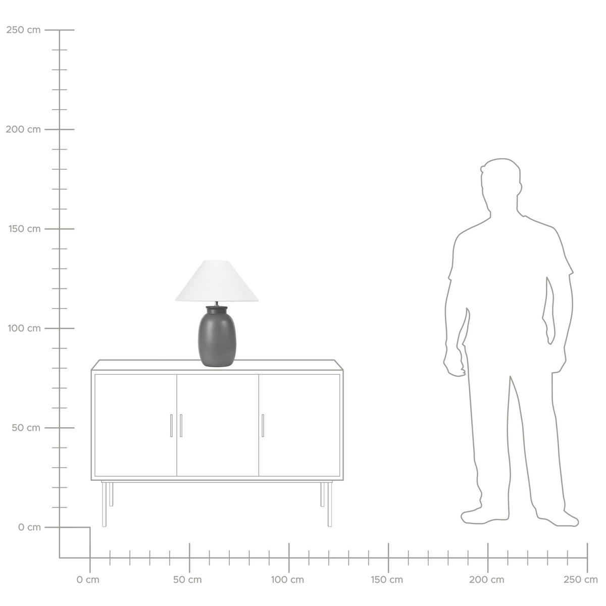 TISCHLAMPE Patillas 40/40/52 cm - Schwarz, Keramik (40/40/52cm) - Beliani