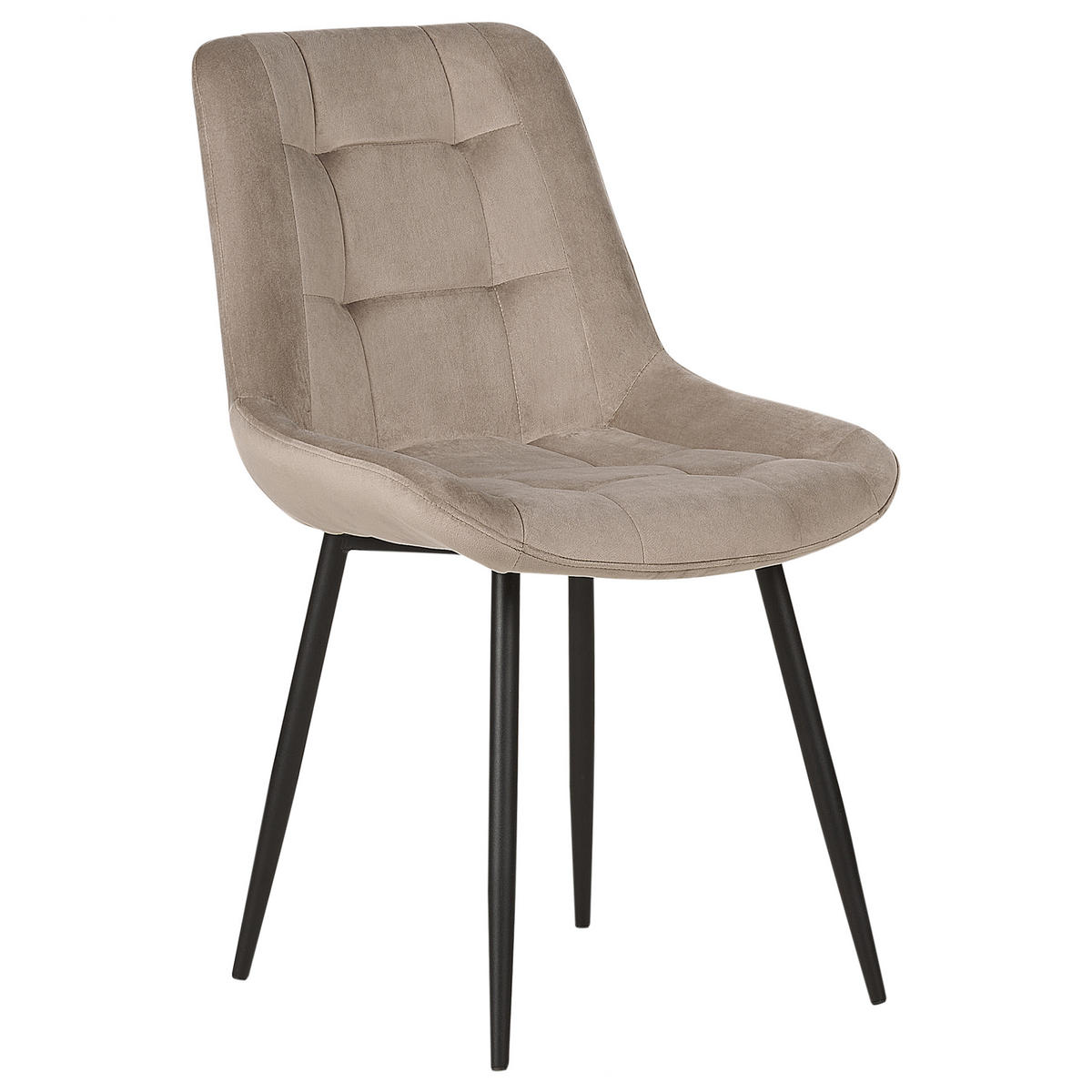 STUHL 2er-Set Samtstoff taupe Melrose - Beige/Schwarz, Textil (55/85/61cm) - Beliani