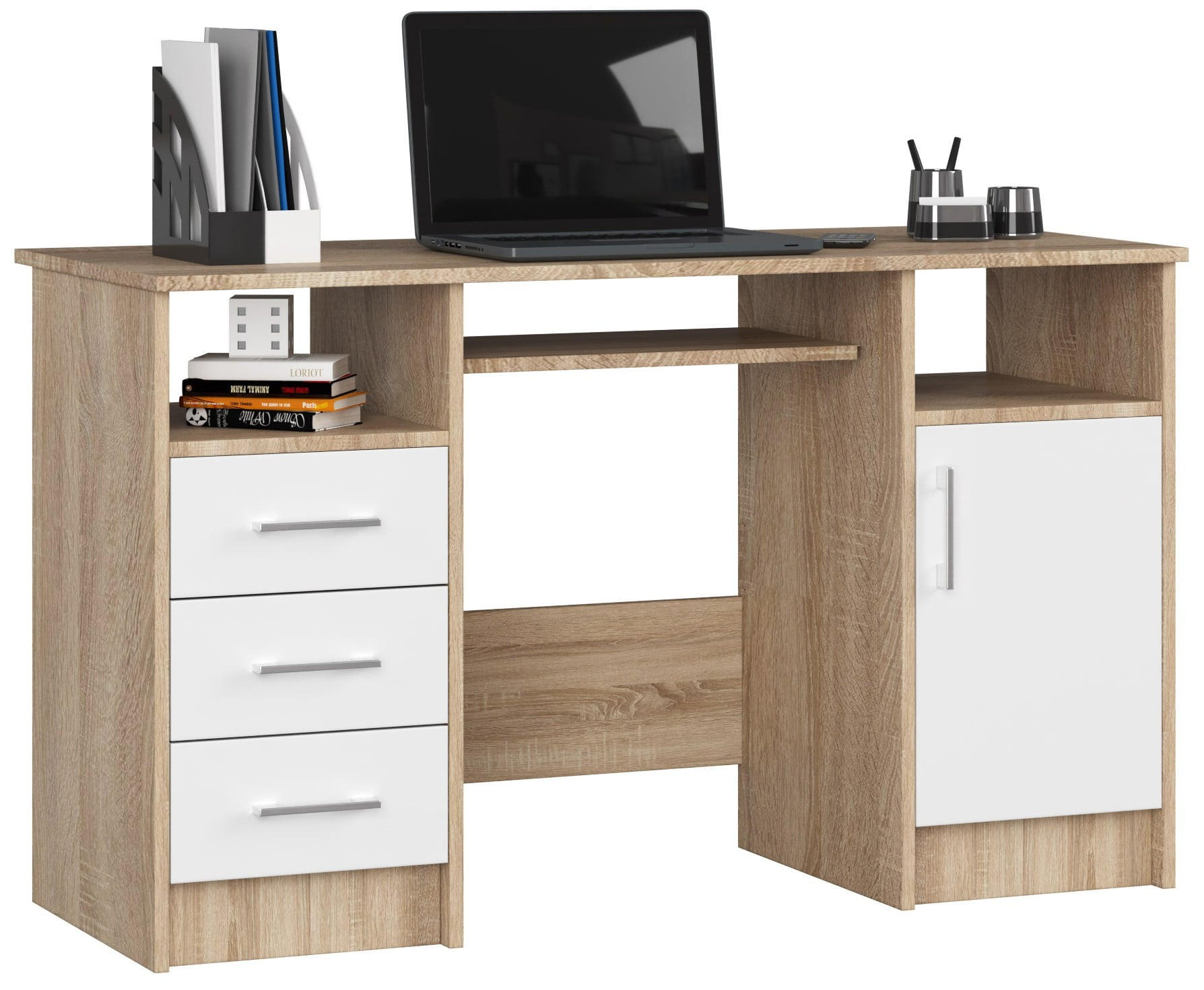 RAUMHIRSCH FURNITURE PSACÍ STŮL dub Sonoma, bílá 74/124/52